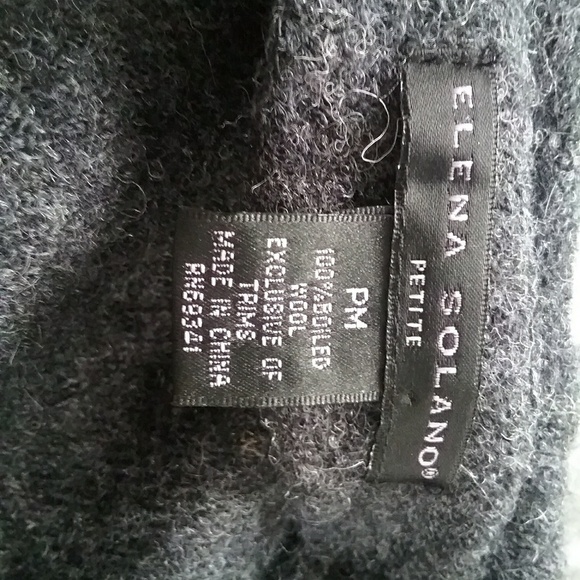 Elena Solano Charcoal Gray Boiled Wool Jacket - Picture 5 of 7